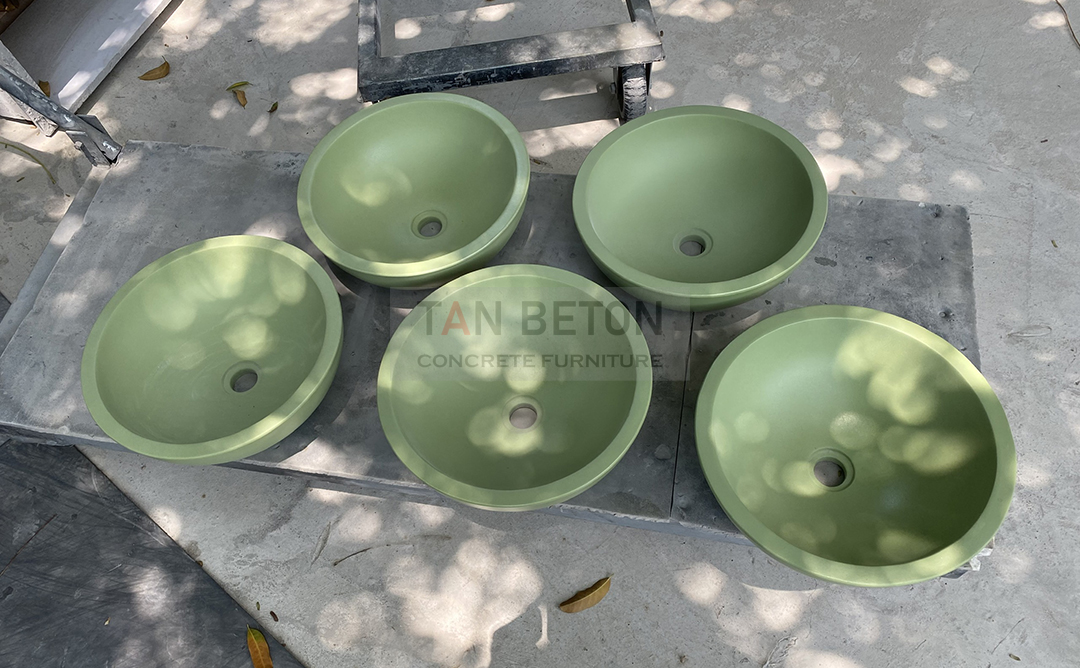 lavabo bê tông tròn