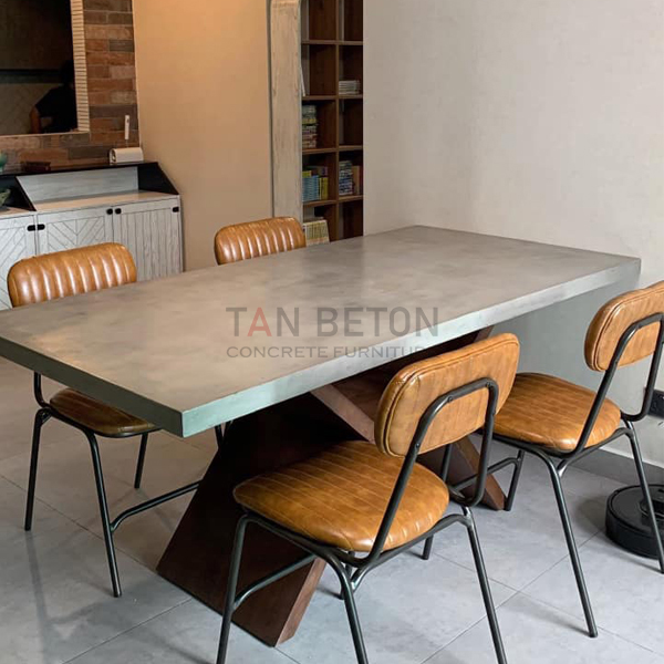 concrete dining table